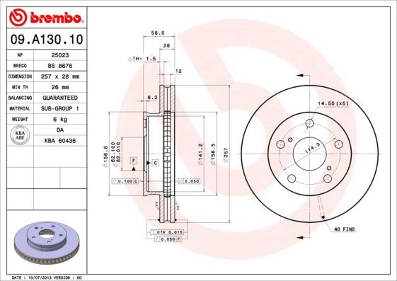 Toyota Ön Fren Diski Standart BREMBO