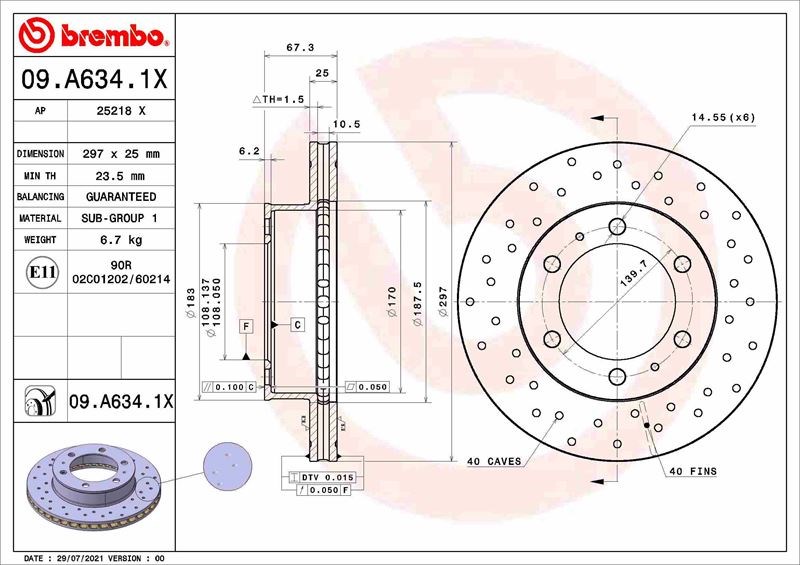 Toyota Fortuner Hilux Platform/Chassis Fren Diski BREMBO