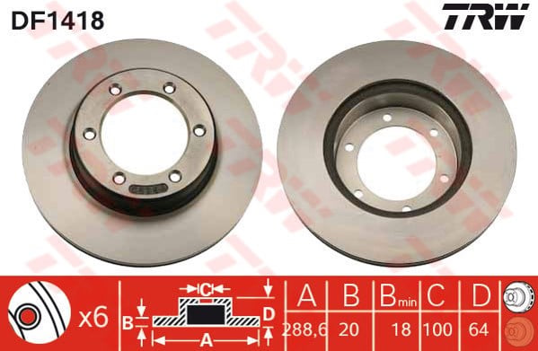 Great Wall Safe Toyota 4 Runner Hilux Ön Fren Diski TRW