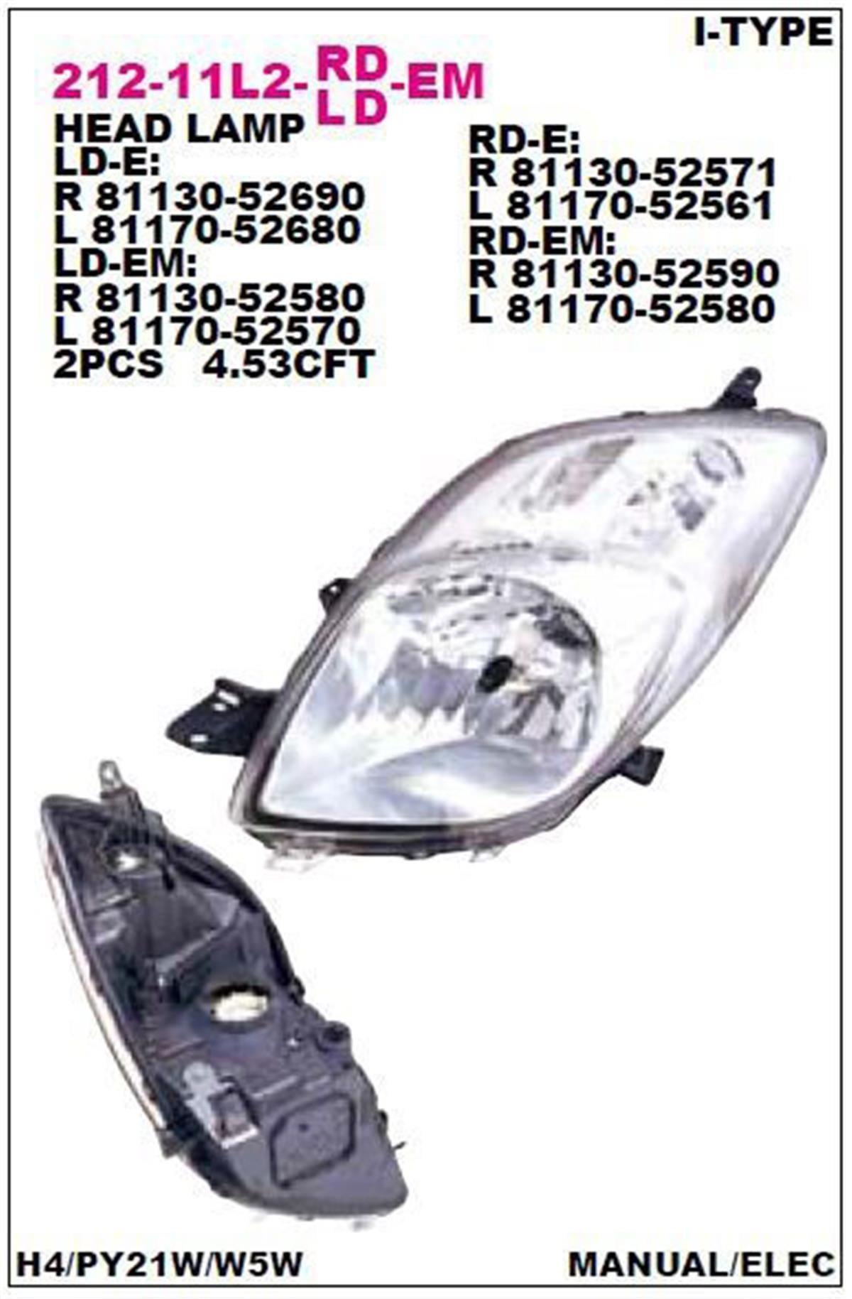 Depo Benzin-Dizel 2006-2008 Sol Far Yarı Ön Lamba 81170