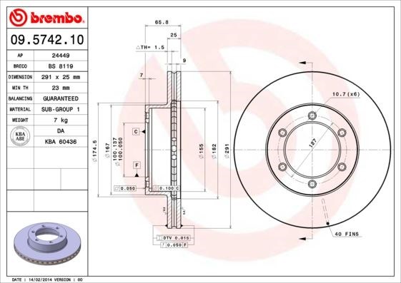 Toyota Ön Fren Diski Standard BREMBO
