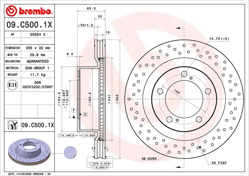 Lexus LX Toyota FAW Land Cruiser 200 Land Cruiser 200 Sequoia Tundra Pickup... BREMBO