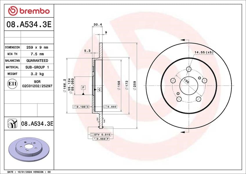 TOYOTA PRIUS PHV DİSK PEDİ KİTİ BREMBO