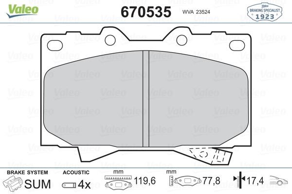 Toyota Land Cruiser 100 Ön Fren Balatası VALEO