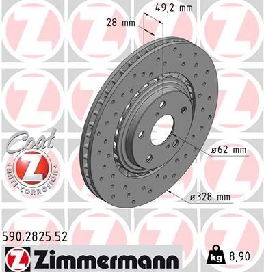Toyota RAV4 Ön Fren Diski Hava Kanallı Delikli 328mm ZIMMERMANN