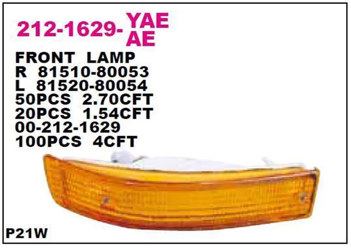 Toyota Corolla Tampon Sinyali Sağ Depo (88-92 Benzin) 81510