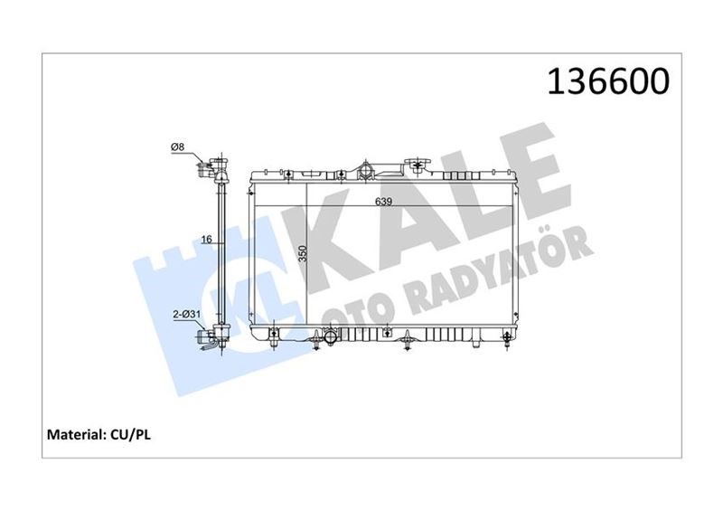 Toyota Corolla AE101 Radyatör 1.6 XLI AT 1 Sıra KALE-RADYATOR
