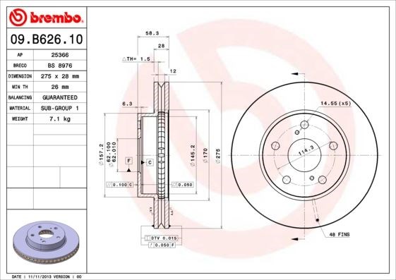 Toyota Hilux Vigo Ön Fren Diski Hava Kanallı BREMBO