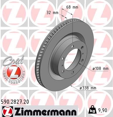 Toyota Land Cruiser Ön Fren Diski Hava Kanallı 338mm ZIMMERMANN