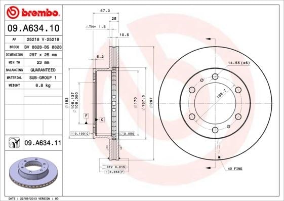 Toyota Hilux Vigo Ön Fren Diski Hava Kanallı Kaplamalı BREMBO