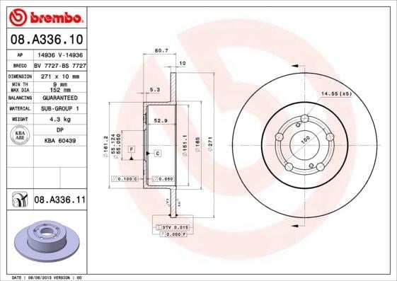 Toyota Arka Fren Diski UV Kaplamalı BREMBO