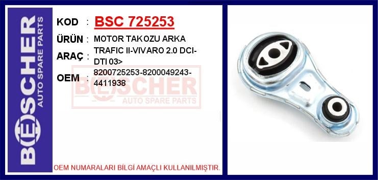 Renault Trafic 2 Arka Motor Takozu 2.0dCi 2.5dCi BESCHER