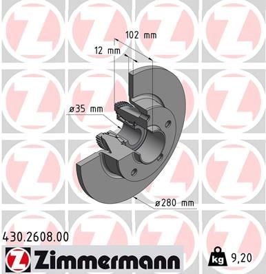 Renault Trafic II Arka Fren Diski 280mm ZIMMERMANN