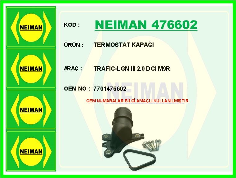 Renault Trafic Logan 3 2.0 DCİ M9R Termostat Kapağı BESCHER