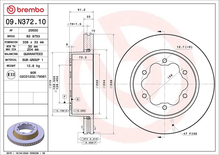 Ford Transit Arka Fren Diski BREMBO