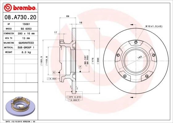 Ford Transit Arka Fren Diski Önden Çeker BREMBO