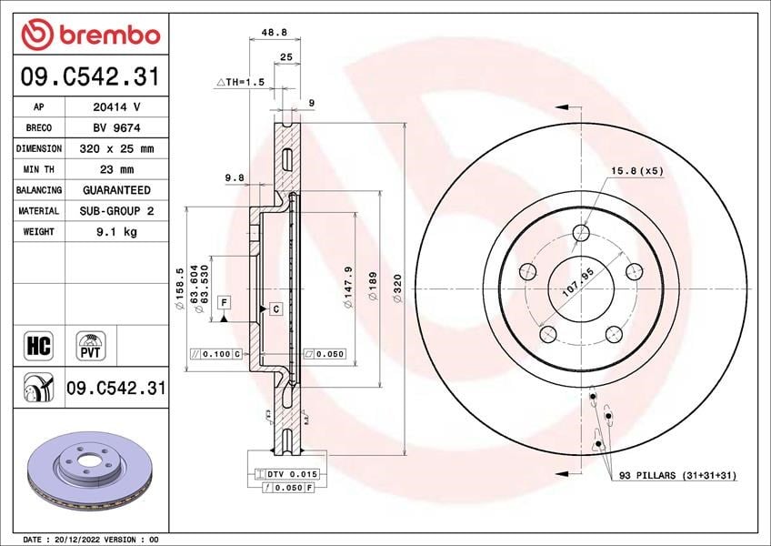 Ford Transit Connect Ön Fren Diski BREMBO