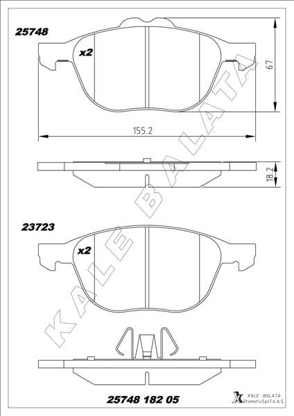Ford Transit Connect Ön Fren Balatası KALE-BALATA