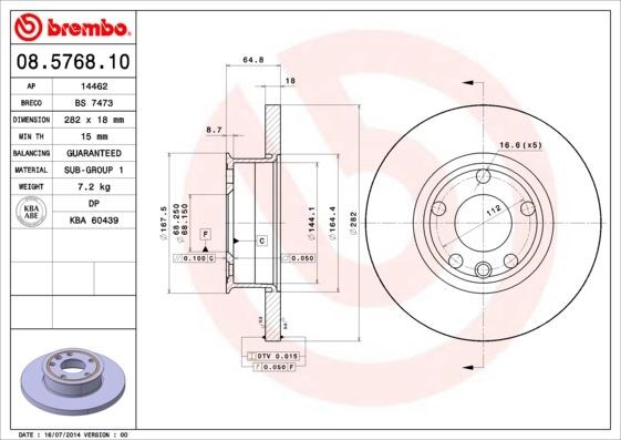 Volkswagen Transporter T4 Ön Fren Aynası 15 Jant BREMBO
