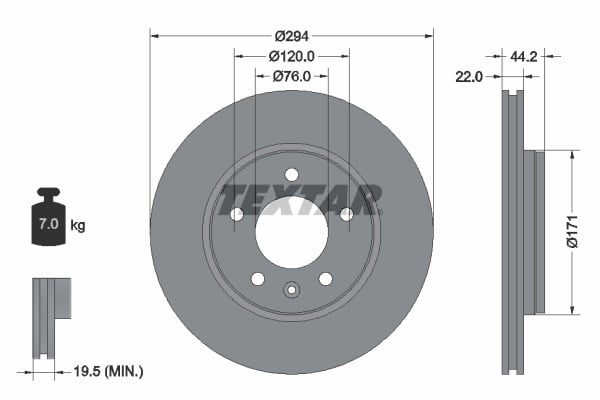 Volkswagen Transporter T5 Arka Fren Diski TEXTAR