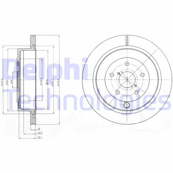Subaru Tribeca Arka Fren Diski Delikli DELPHI