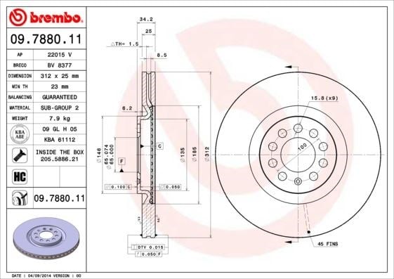 Audi TT Ön Fren Aynası Havalı BREMBO