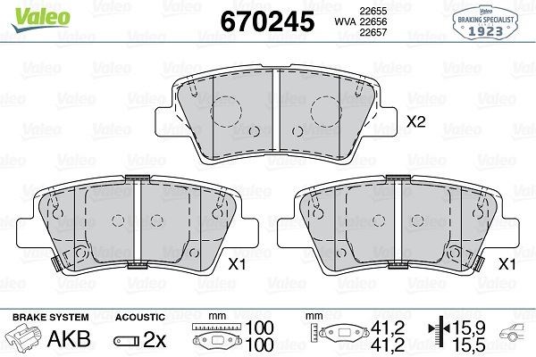 Hyundai Tucson / Kia Sportage Arka Disk Fren Balatası VALEO