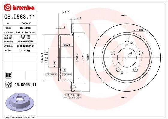 Ssangyong Actyon Kyron Rexton Arka Fren Diski Dolu Tip BREMBO