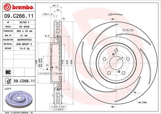 Lexus Ön Fren Diski UV Coated BREMBO