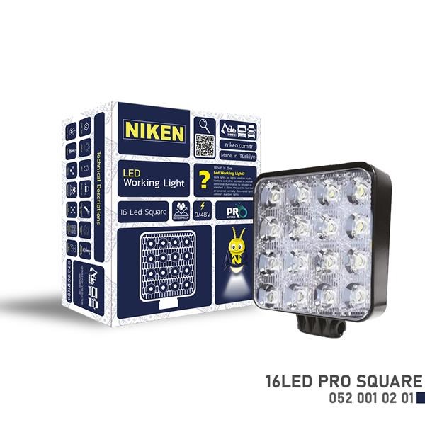 16 LED'li Kare Çalışma Lambası NIKEN