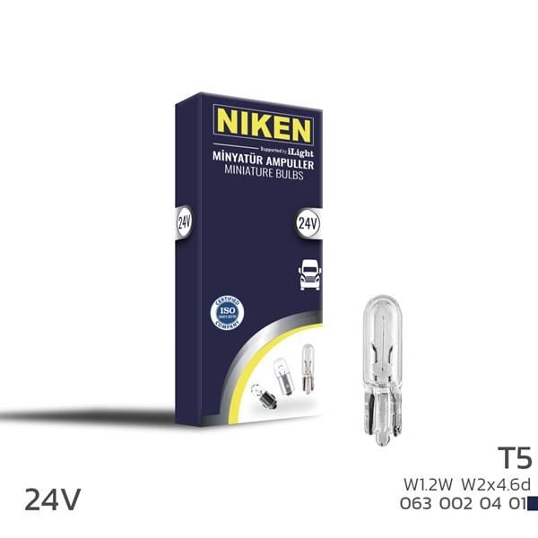 24V T5 Ampul W1.2W W2x4.6d 10'lu NIKEN