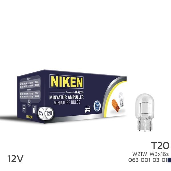 Niken T20 Dipsiz Ampul 93 W21W W3x16s 12V 10'lu NIKEN