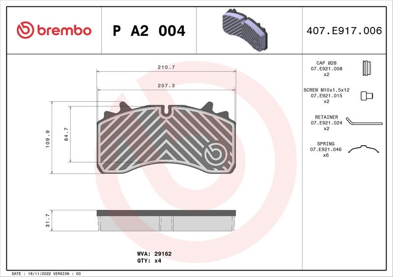 Fren Balatası Hendrickson Intraax BREMBO