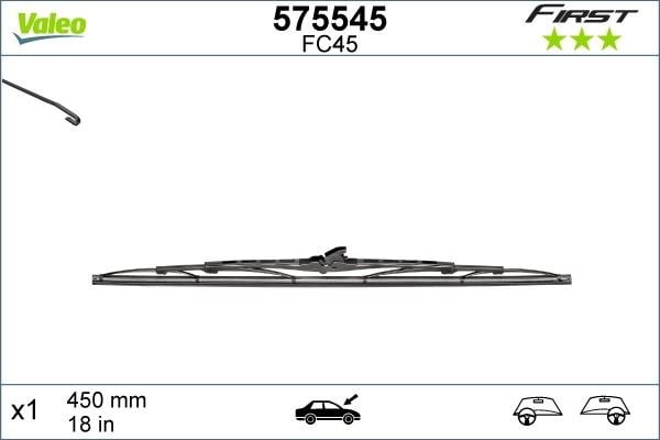 Universal Silecek Süpürgesi 450mm Normal Tip VALEO