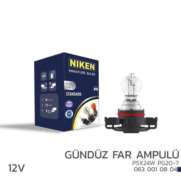 12V PSX24W Gündüz Far Ampulü PG20-7 10'lu NIKEN