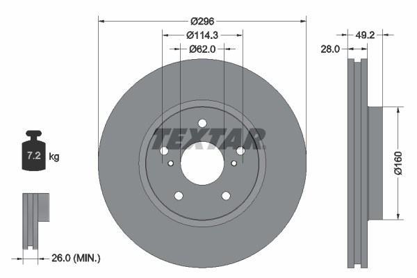 Lexus IS C GSE2 250 GSE20 Ön Fren Diski TEXTAR