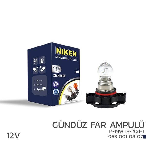 12V PS19W Gündüz Far Ampulü PG20d-1 10'lu NIKEN