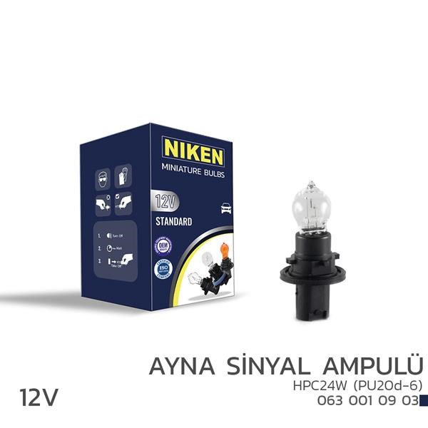 12V HPC24W Ayna Sinyal Ampulü PU20d-6 10'lu NIKEN