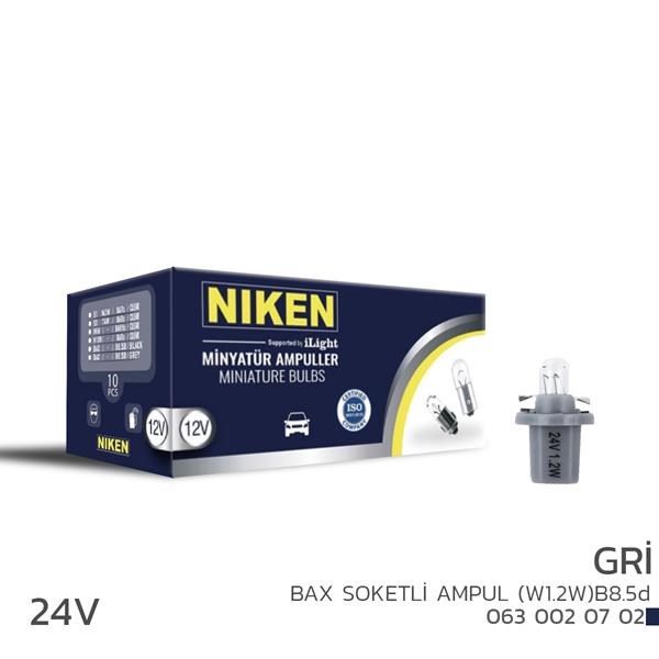 24V BAX Soketli Ampul W1.2W B8.5d Gri 10'lu NIKEN