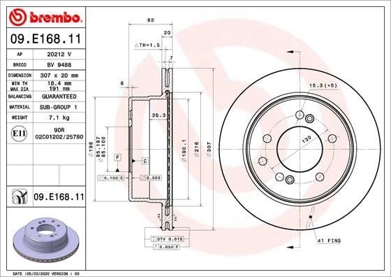 Ssangyong Arka Fren Diski UV Kaplamalı BREMBO