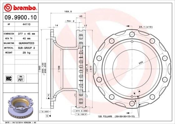 BPW Axle Fren Diski BREMBO
