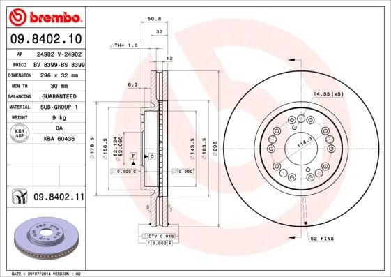 Lexus Ön Fren Diski UV Kaplamalı BREMBO