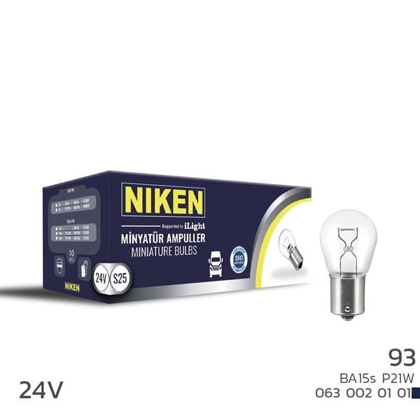 24V 93 Ampul P21W BA15s 10'lu NIKEN