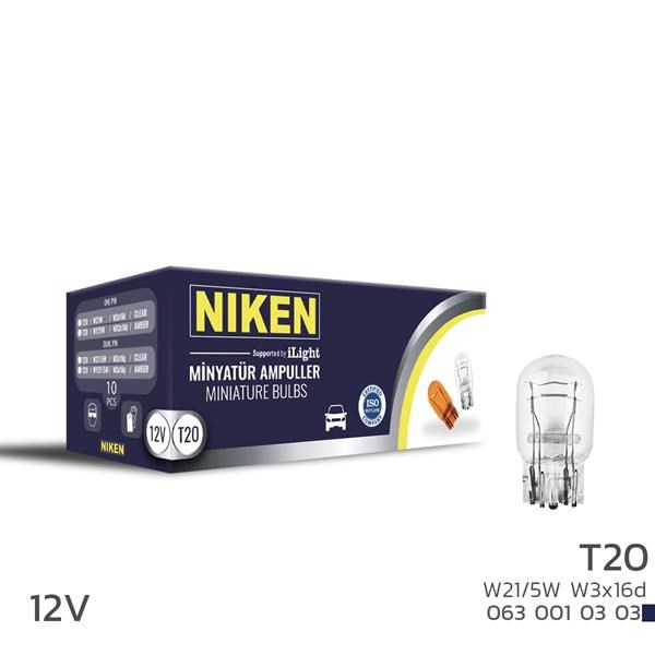 Niken T20 Dipsiz Ampul 1016 W21/5W W3x16d 10'lu NIKEN