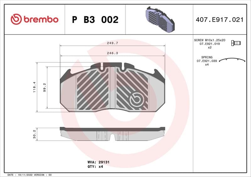 Erf Ecm Ect Heuliez Gx Irisbus Access Bus Fren Balatası BREMBO
