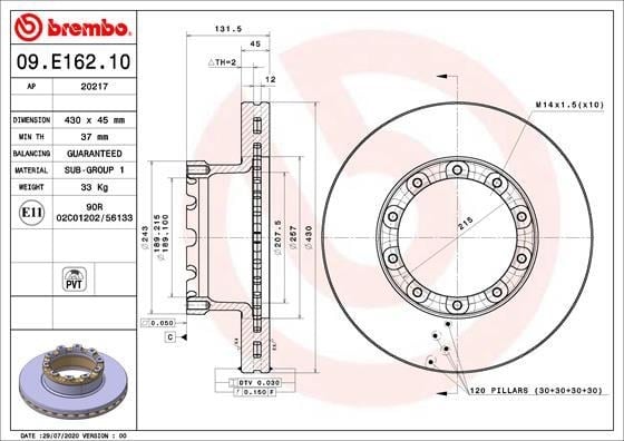 SAF Axle Fren Diski BREMBO