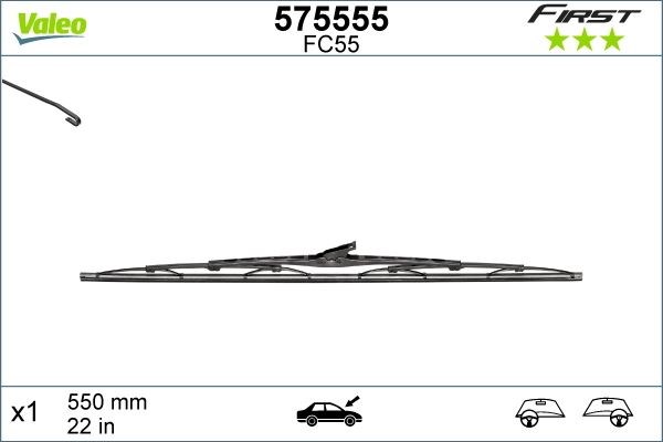 Üniversal Silecek Süpürgesi 55 cm Normal Tip VALEO