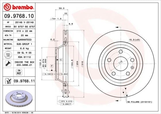 Fren Diski Arka Kaplamalı BREMBO
