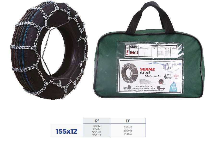 Patinaj Zinciri Binek Hafif Ticari Araç Serme 12-13 Jant 155x12 KNK