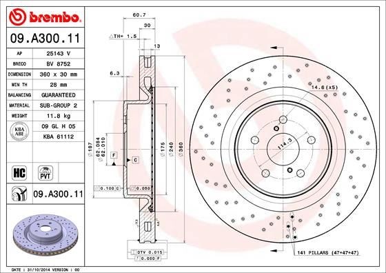 Lexus Ön Fren Diski UV Kaplamalı BREMBO
